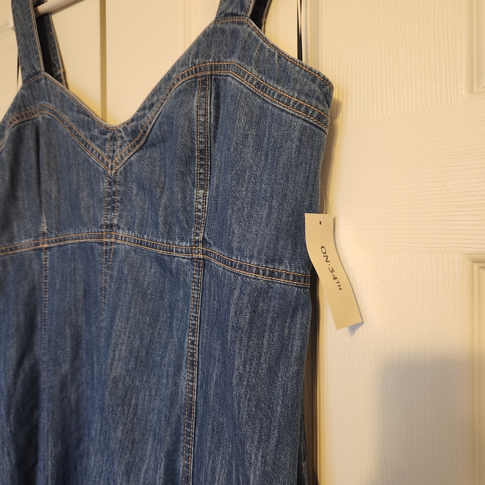 On 34th Women's Denim Sweetheart-Neck Midi Dress Size XL NWT MSRP $79.50 - Picture 5 of 12